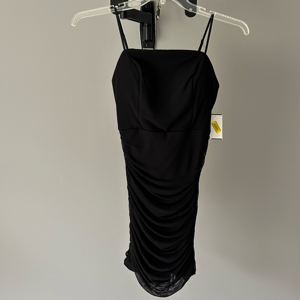 NWT Elegant Black Ruched Dress, Size 5